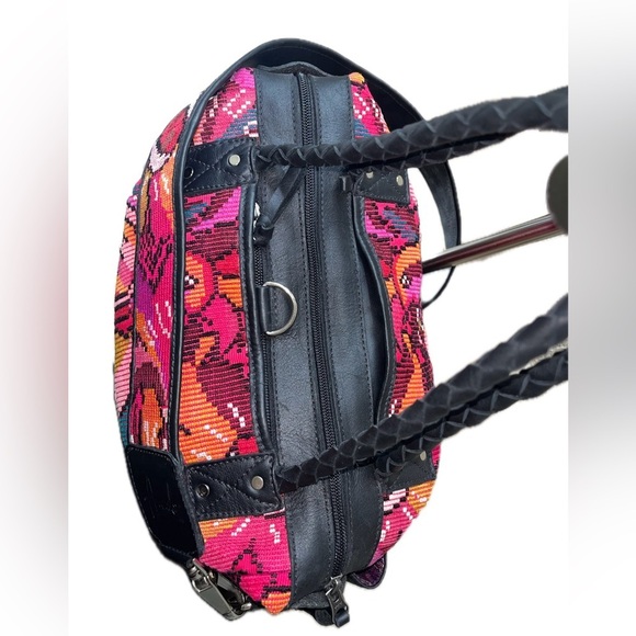 Amado Women's Crossbody Leather & Fabric Convertable Day BagBraided Handles NWOT - Picture 5 of 15